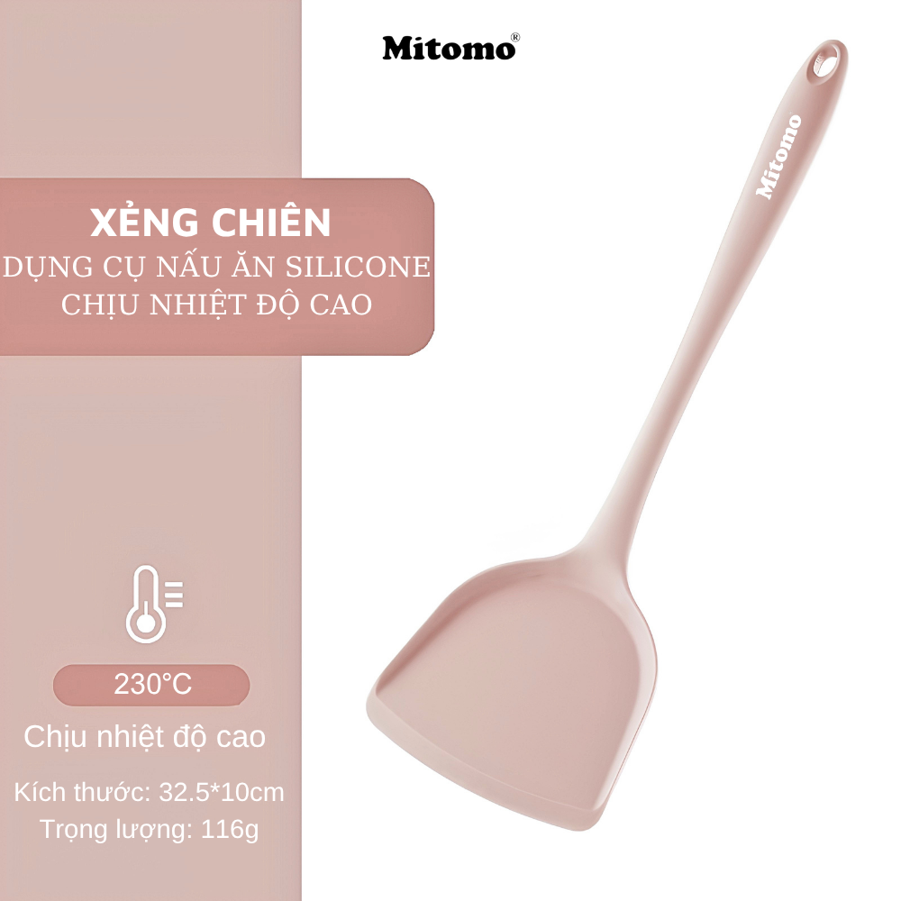 Bộ dụng cụ nấu ăn 7 món bằng silicone chịu nhiệt cao Mitomo