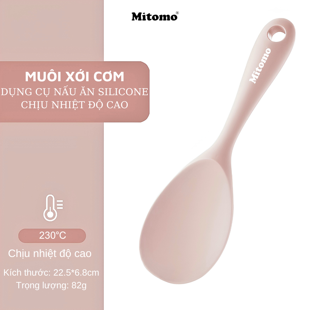 Bộ dụng cụ nấu ăn 7 món bằng silicone chịu nhiệt cao Mitomo