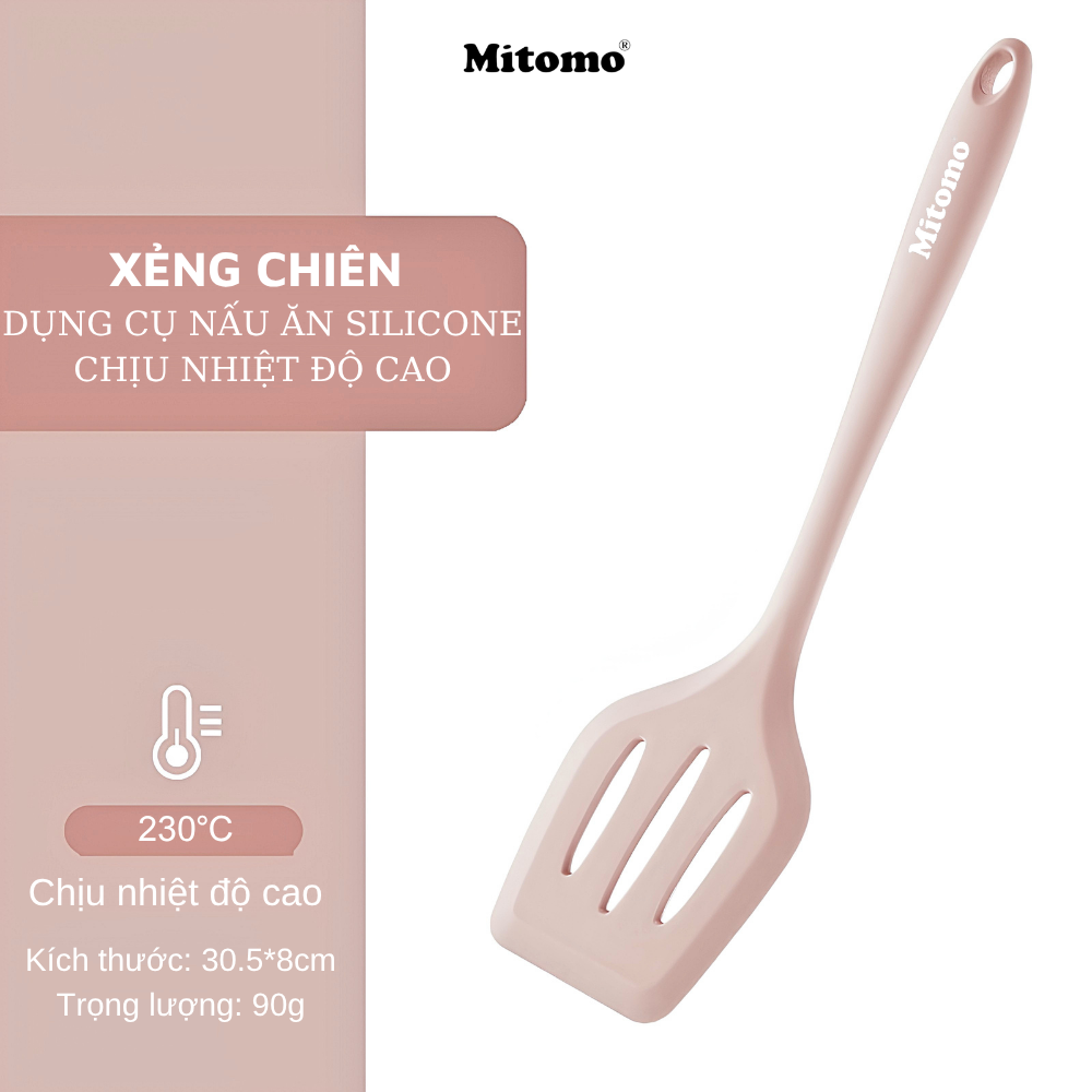 Bộ dụng cụ nấu ăn 7 món bằng silicone chịu nhiệt cao Mitomo