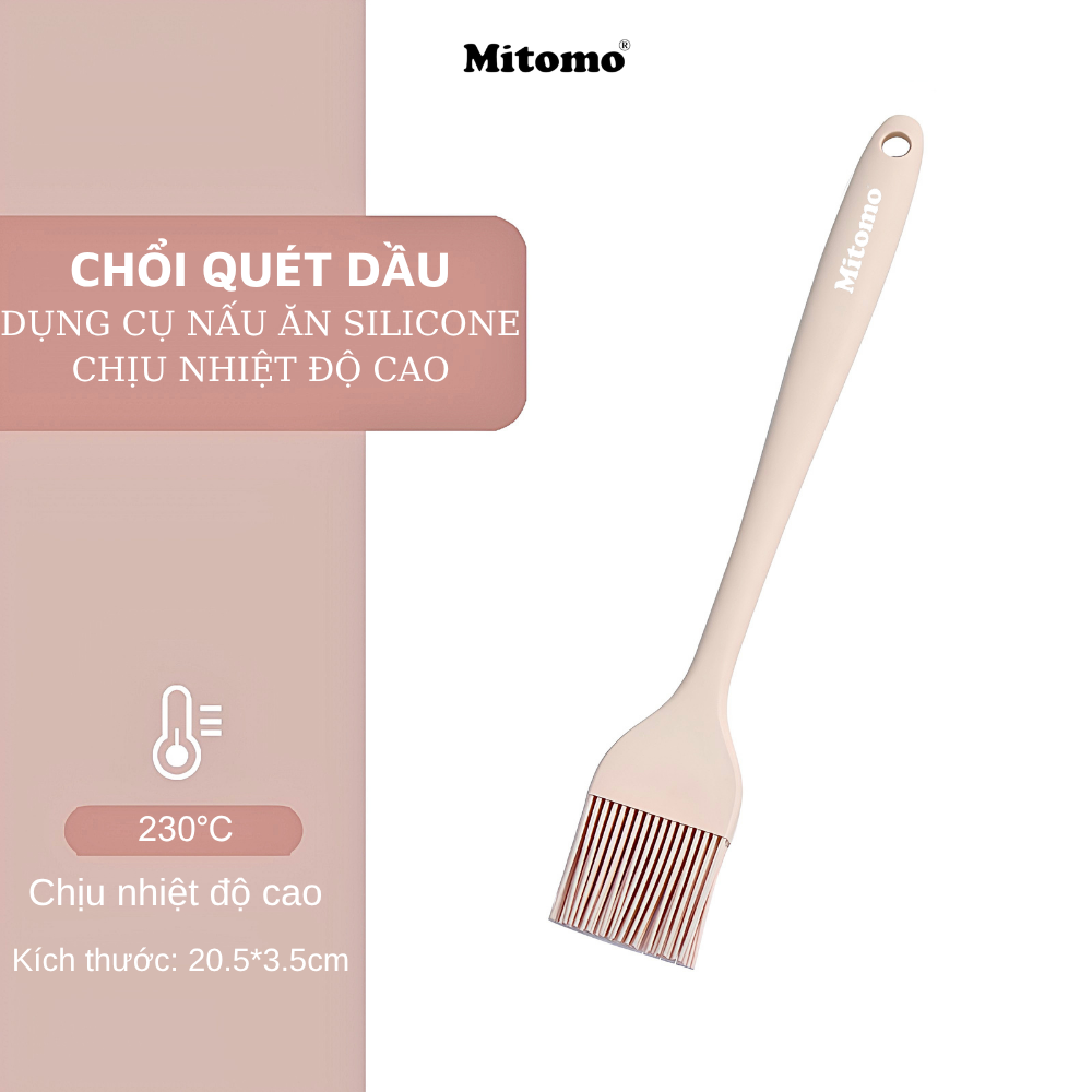 Bộ dụng cụ nấu ăn 7 món bằng silicone chịu nhiệt cao Mitomo
