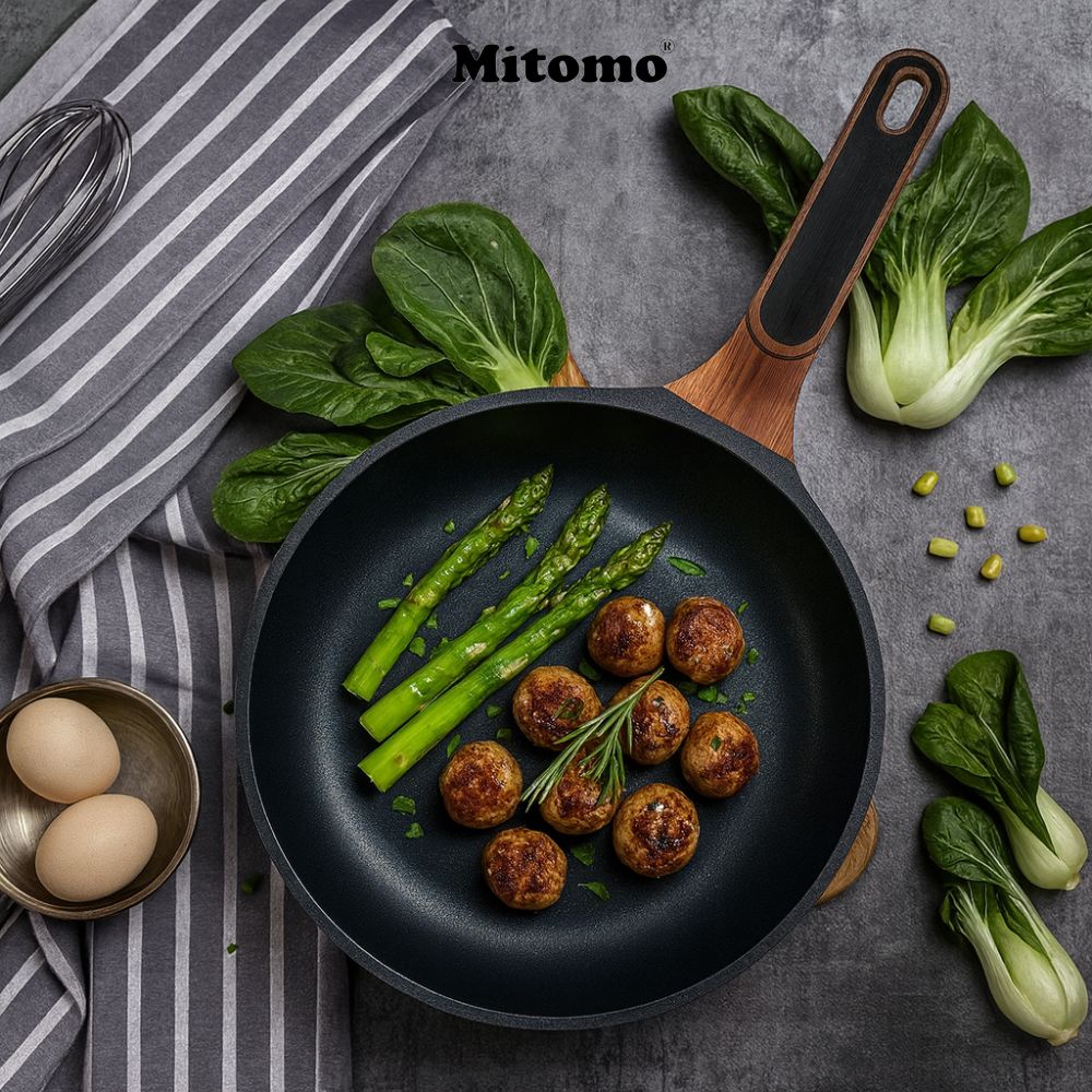 Bộ nồi chảo đá gốm cao cấp Mitomo DSP CA009-S02-Black