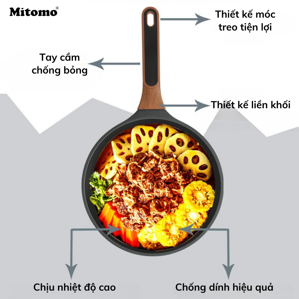 Bộ nồi chảo đá gốm cao cấp Mitomo DSP CA009-S02-Black