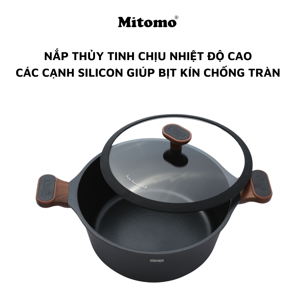 Bộ nồi đá gốm cao cấp Mitomo DSP CA009-S03-Black