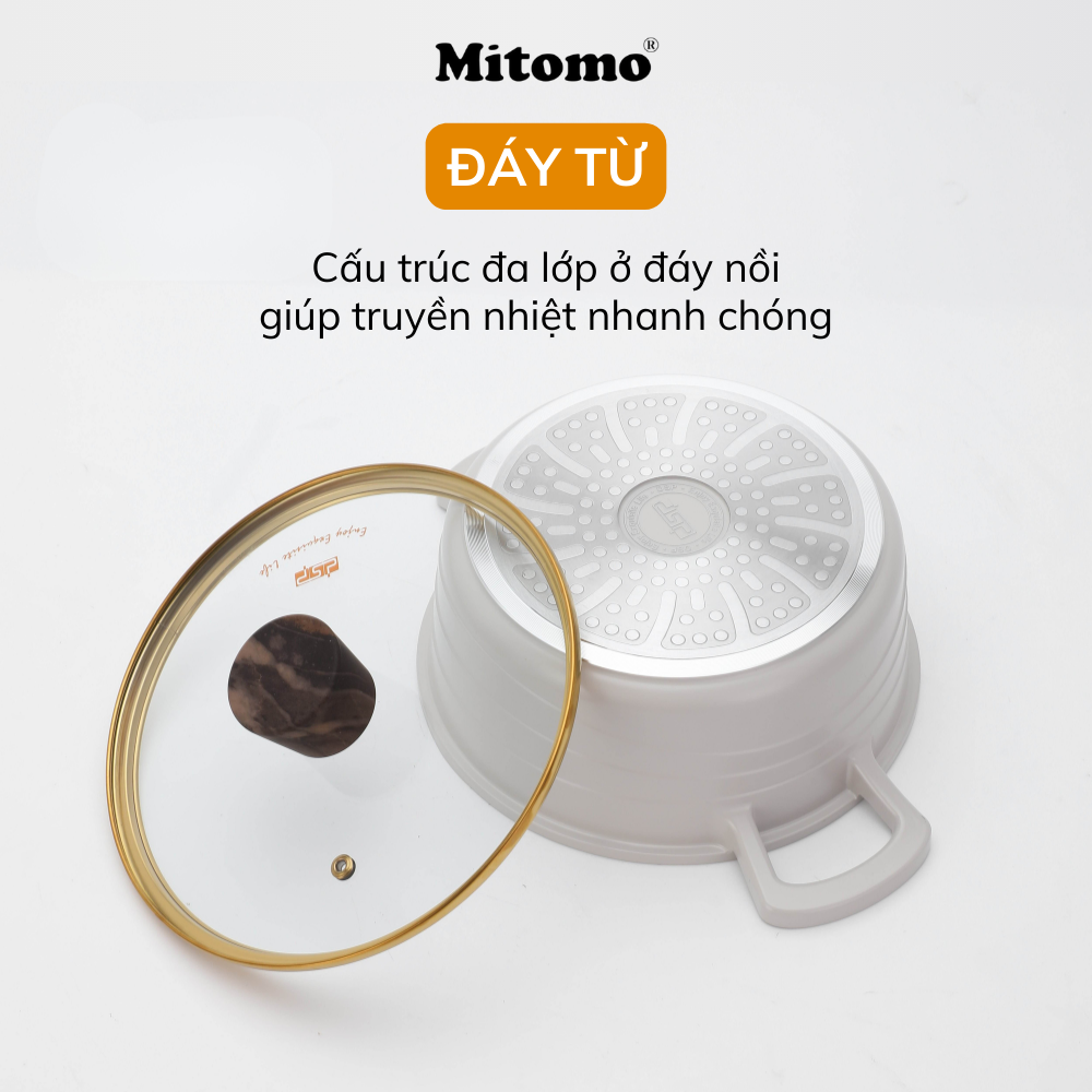 Bộ nồi đá gốm cao cấp Mitomo DSP CA018-S01-Beige