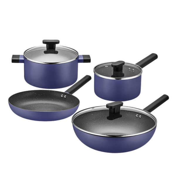 Bộ nồi chảo chống dính vân đá cao cấp Mitomo Cooker King phong cách Hàn Quốc