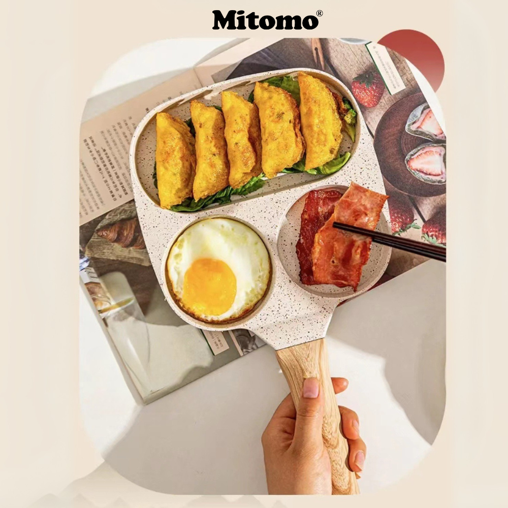 Chảo 3 ngăn chống dính Mitomo - Hàng cao cấp
