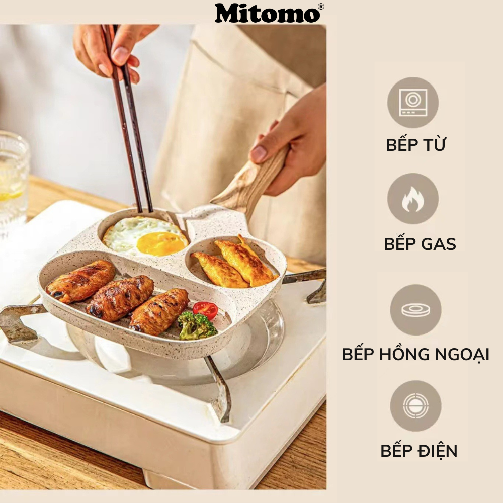 Chảo 3 ngăn chống dính Mitomo - Hàng cao cấp
