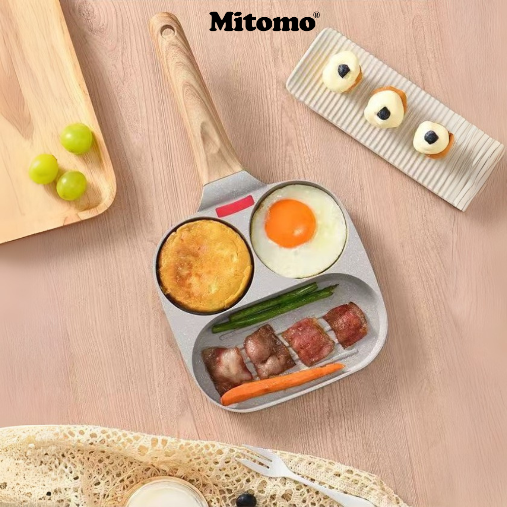 Chảo 3 ngăn chống dính Mitomo - Hàng cao cấp
