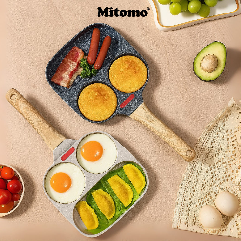 Chảo 3 ngăn chống dính Mitomo - Hàng cao cấp