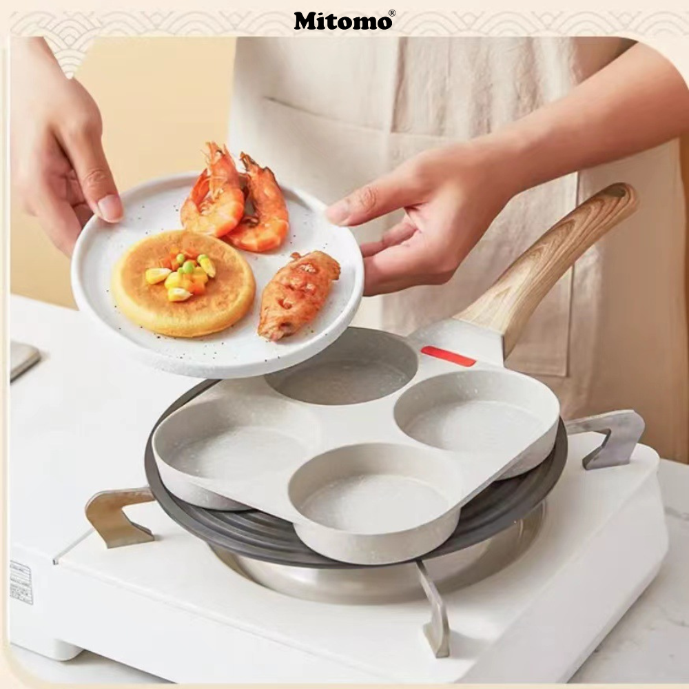 Chảo 3 ngăn chống dính Mitomo - Hàng cao cấp
