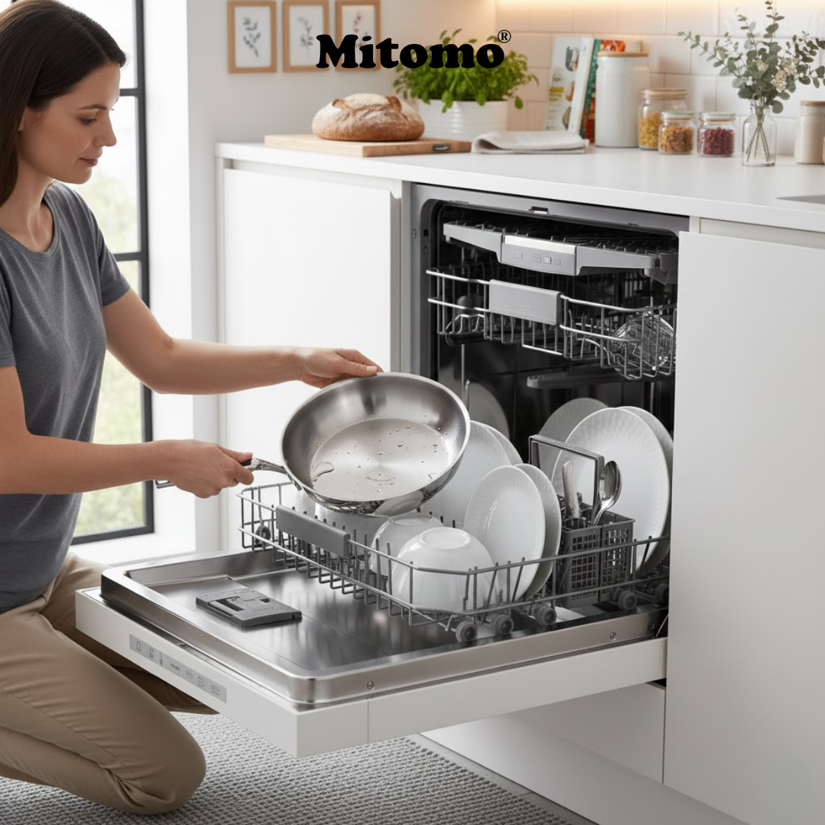 Chảo Inox Cao Cấp Mitomo DSP CS002-C24 - Inox 304 Nguyên Khối - Chống Dính Tự Nhiên