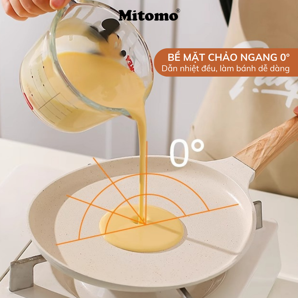 Chảo làm bánh crepe, pizza Mitomo size 24 – Chống dính vượt trội