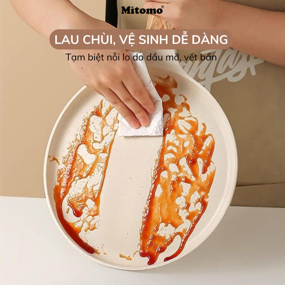 Chảo làm bánh crepe, pizza Mitomo size 24 – Chống dính vượt trội