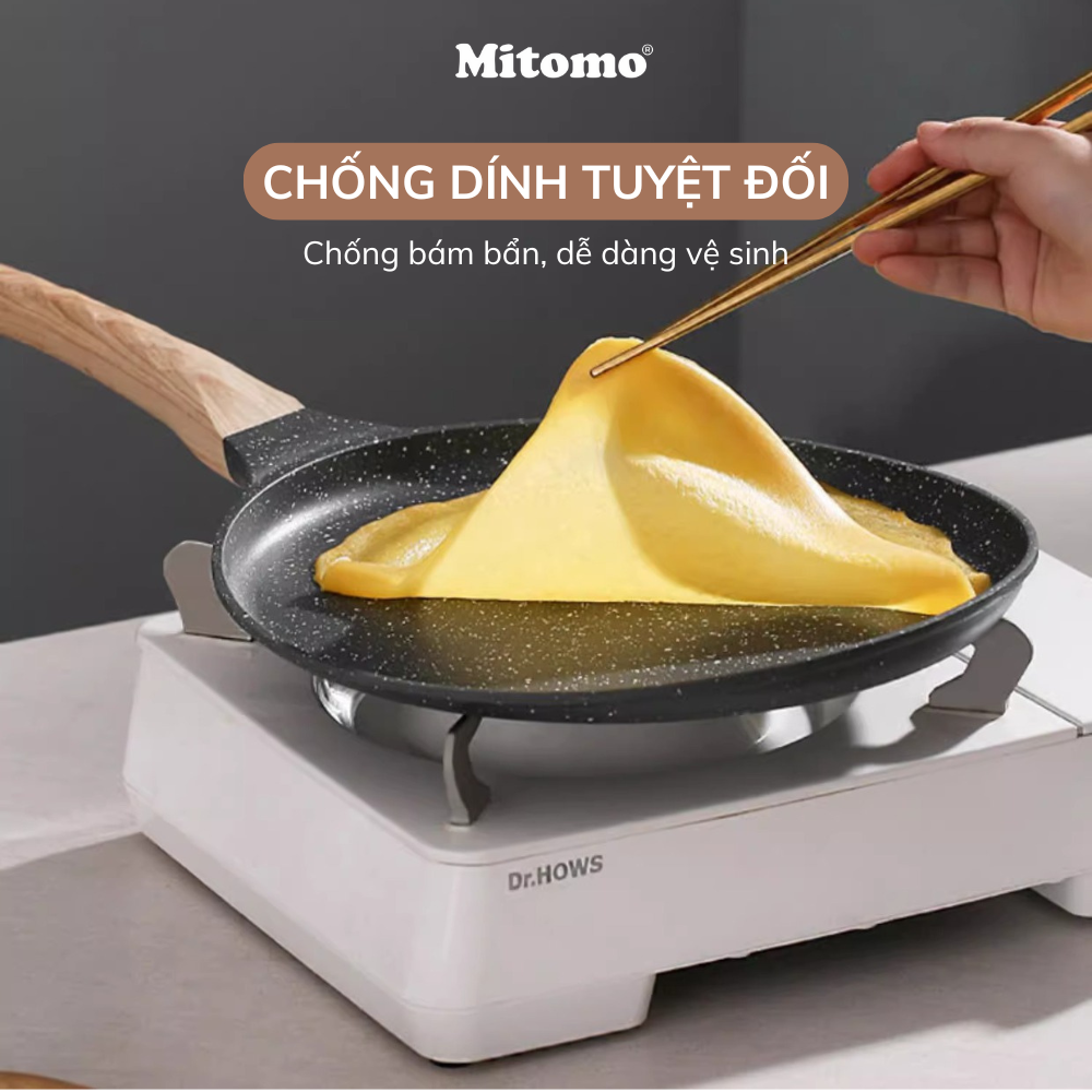 Chảo làm bánh crepe, pizza Mitomo size 24 – Chống dính vượt trội
