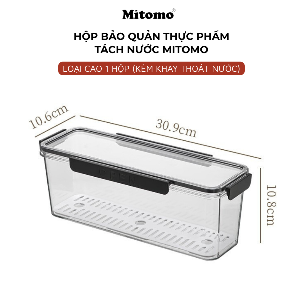 Hộp Bảo Quản Thực Phẩm Tách Nước Thông Minh Mitomo – Giữ Tươi Lâu, An Toàn