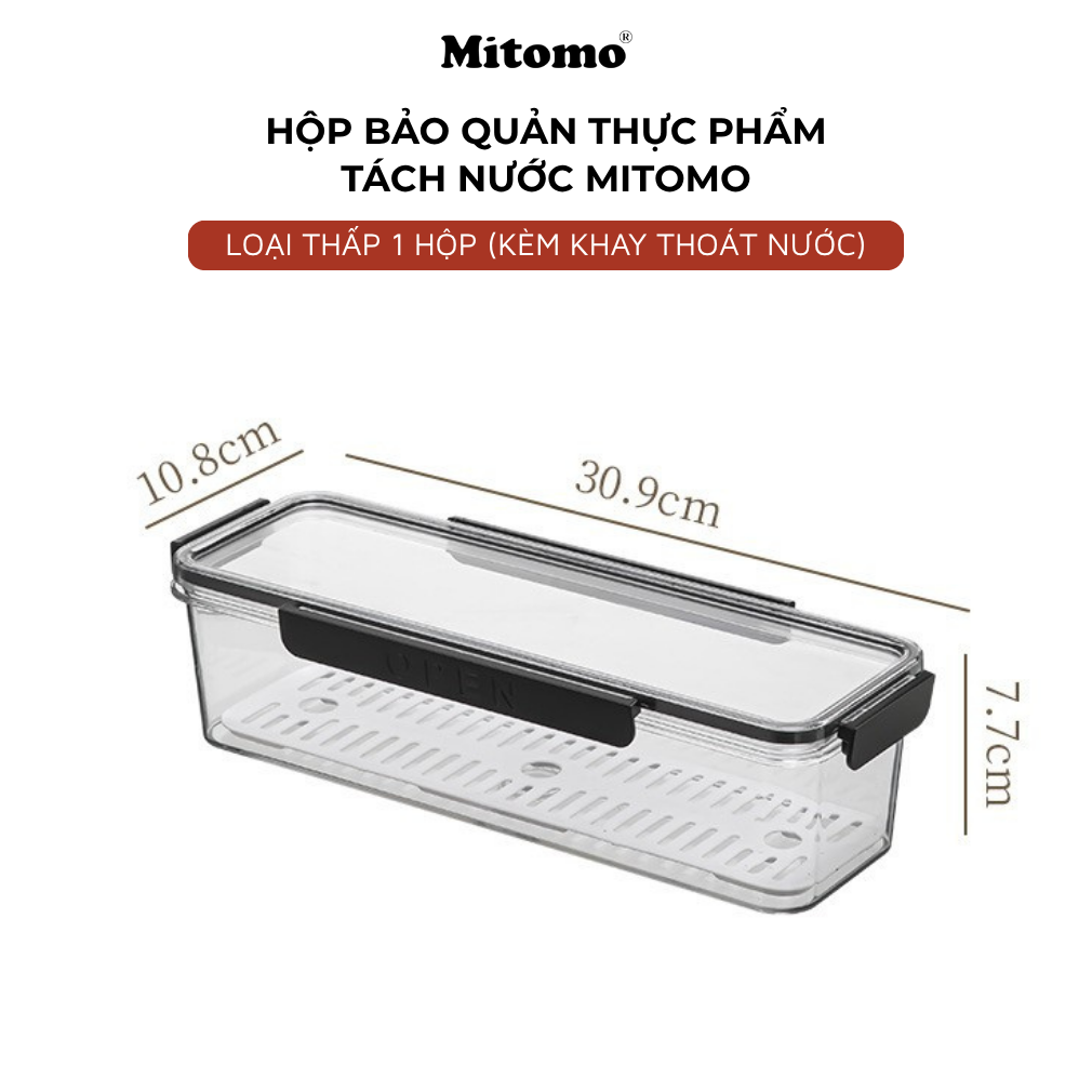 Hộp Bảo Quản Thực Phẩm Tách Nước Thông Minh Mitomo – Giữ Tươi Lâu, An Toàn