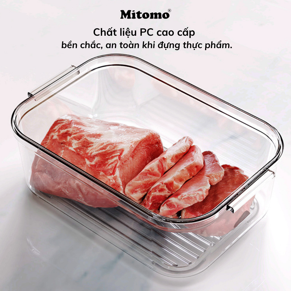 Bộ 4 Hộp Bảo Quản Thực Phẩm Hút Chân Không Thông Minh Mitomo – Giữ Tươi Lâu Gấp 3 Lần
