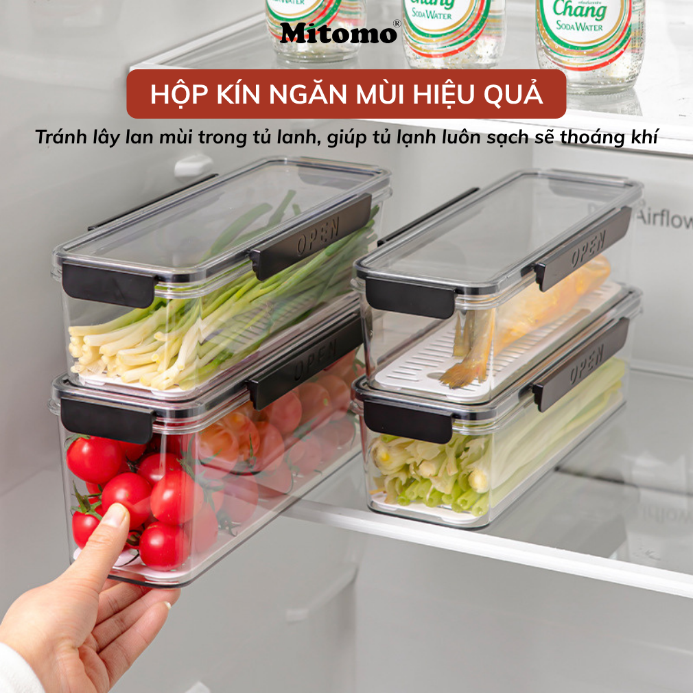 Hộp Bảo Quản Thực Phẩm Tách Nước Thông Minh Mitomo – Giữ Tươi Lâu, An Toàn