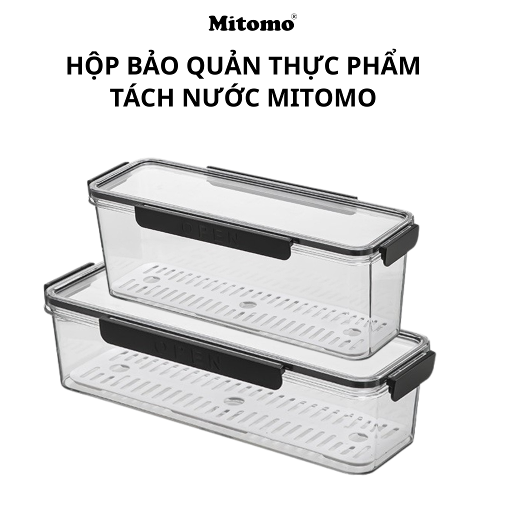 Hộp Bảo Quản Thực Phẩm Tách Nước Thông Minh Mitomo – Giữ Tươi Lâu, An Toàn