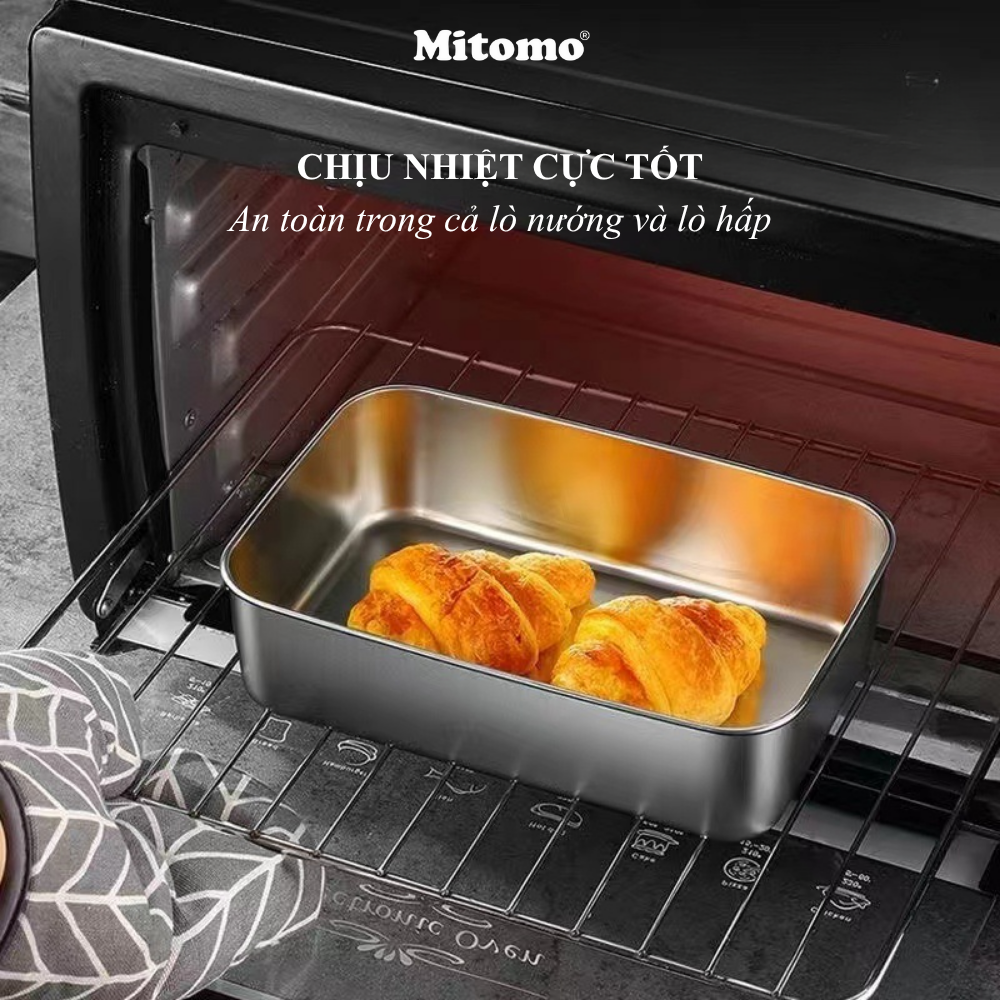 Bộ 2 Hộp Bảo Quản Thực Phẩm Inox 304 Hình Chữ Nhật –  Nắp Kín Hơi, An Toàn, Bền Đẹp, Tiện Lợi