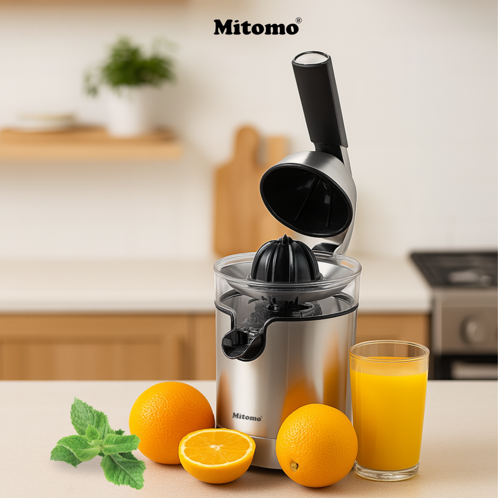 Máy Vắt Cam Mitomo KJ1084 - Công Suất Cao, Ép Kiệt Tự Động