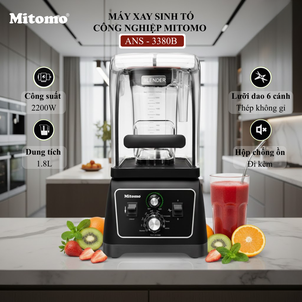 Máy Xay Sinh Tố Công Nghiệp Bản Pro Mitomo ANS–3380B