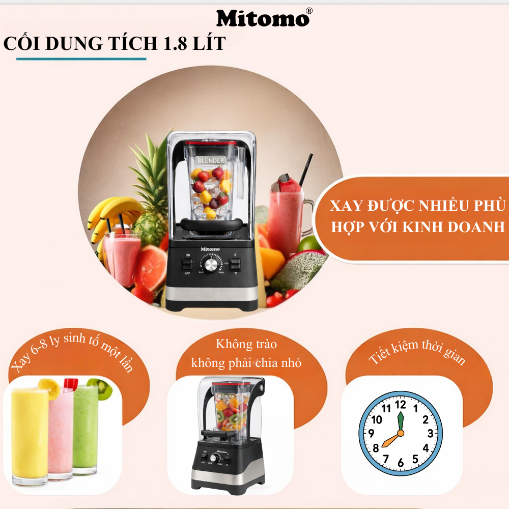 Máy Xay Sinh Tố Công Nghiệp Cao Cấp Mitomo ANS-25801