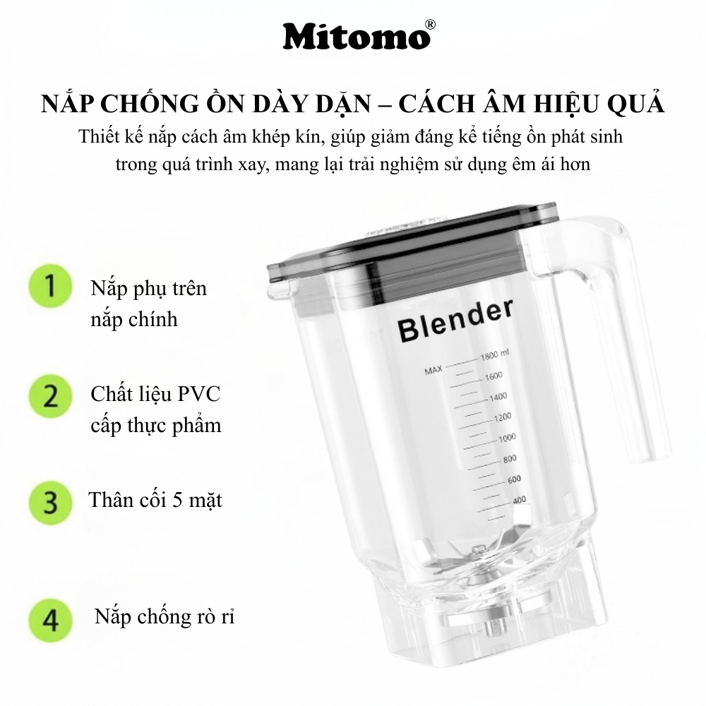 Máy Xay Sinh Tố Điện Tử Cao Cấp Mitomo ANS-2380C