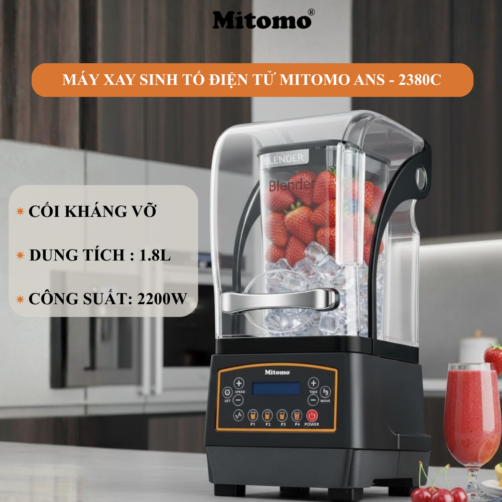 Máy Xay Sinh Tố Điện Tử Cao Cấp Mitomo ANS-2380C