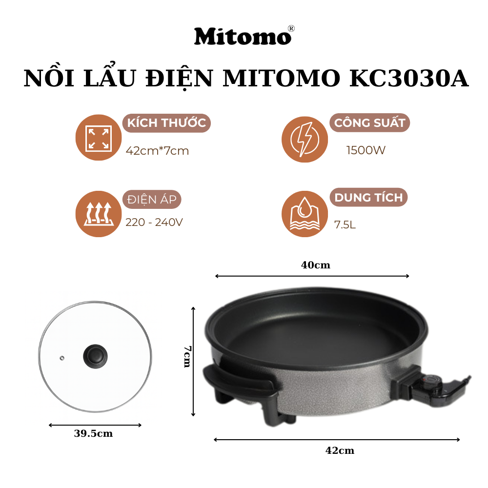 Nồi Lẩu Điện Đa Năng Mitomo DSP KC3030A