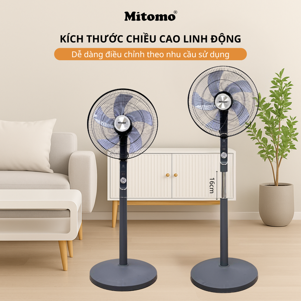 Quạt Cây Điện Tử Cao Cấp Mitomo FCE-50AE - Công suất 70W