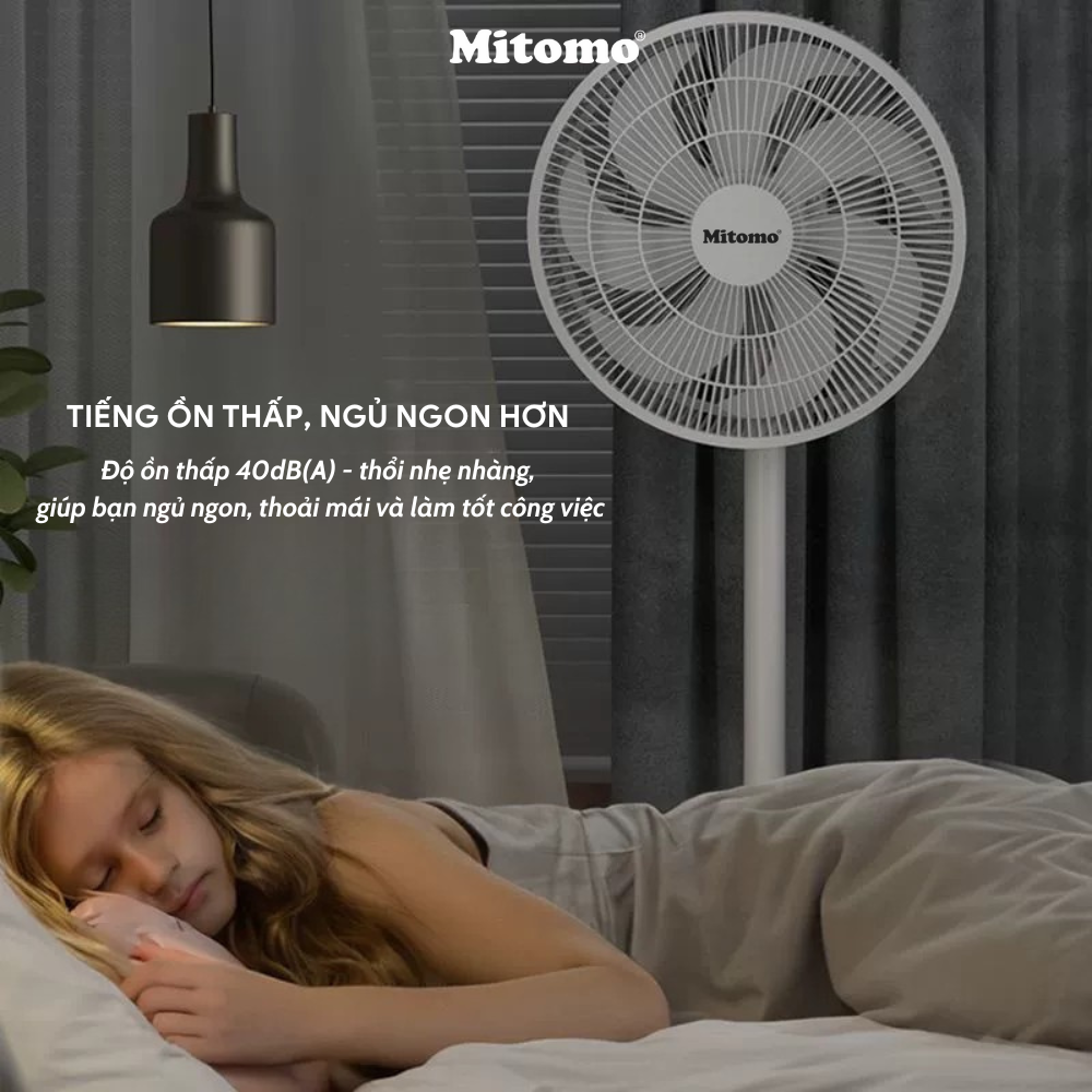 Quạt Đứng Cao Cấp Mitomo FCE-60HE Max - Phím cơ, hoạt động siêu êm ái