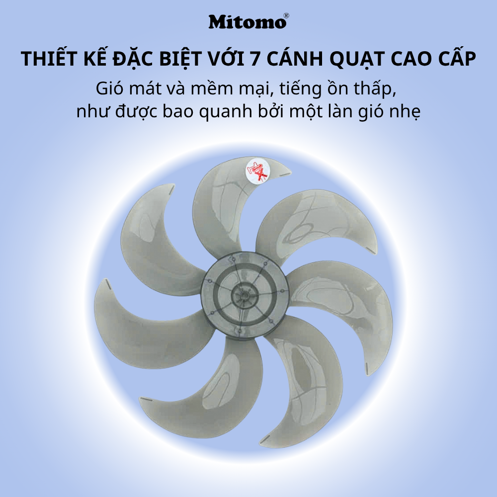 Quạt Đứng Cao Cấp Mitomo FCE-60HE Max - Phím cơ, hoạt động siêu êm ái