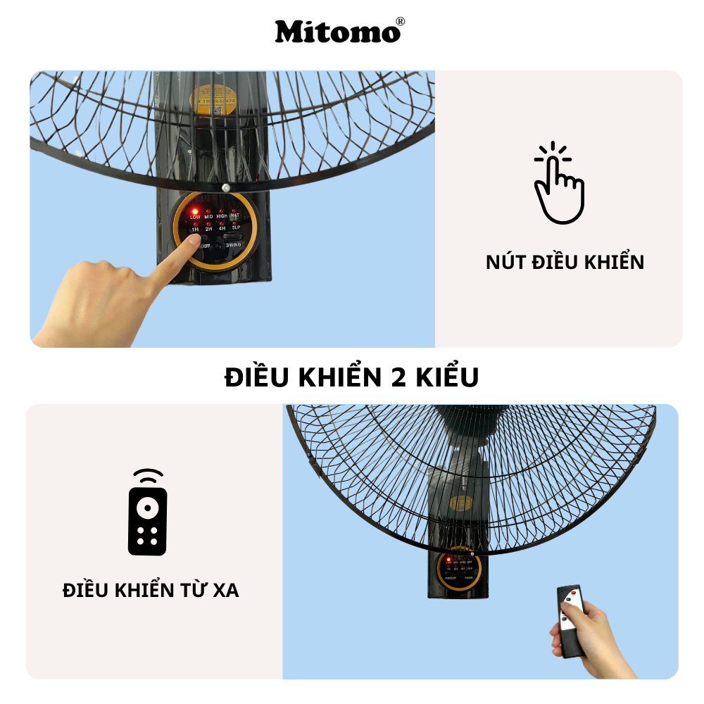 Quạt treo tường điều khiển từ xa Mitomo FTT-60AEN 
