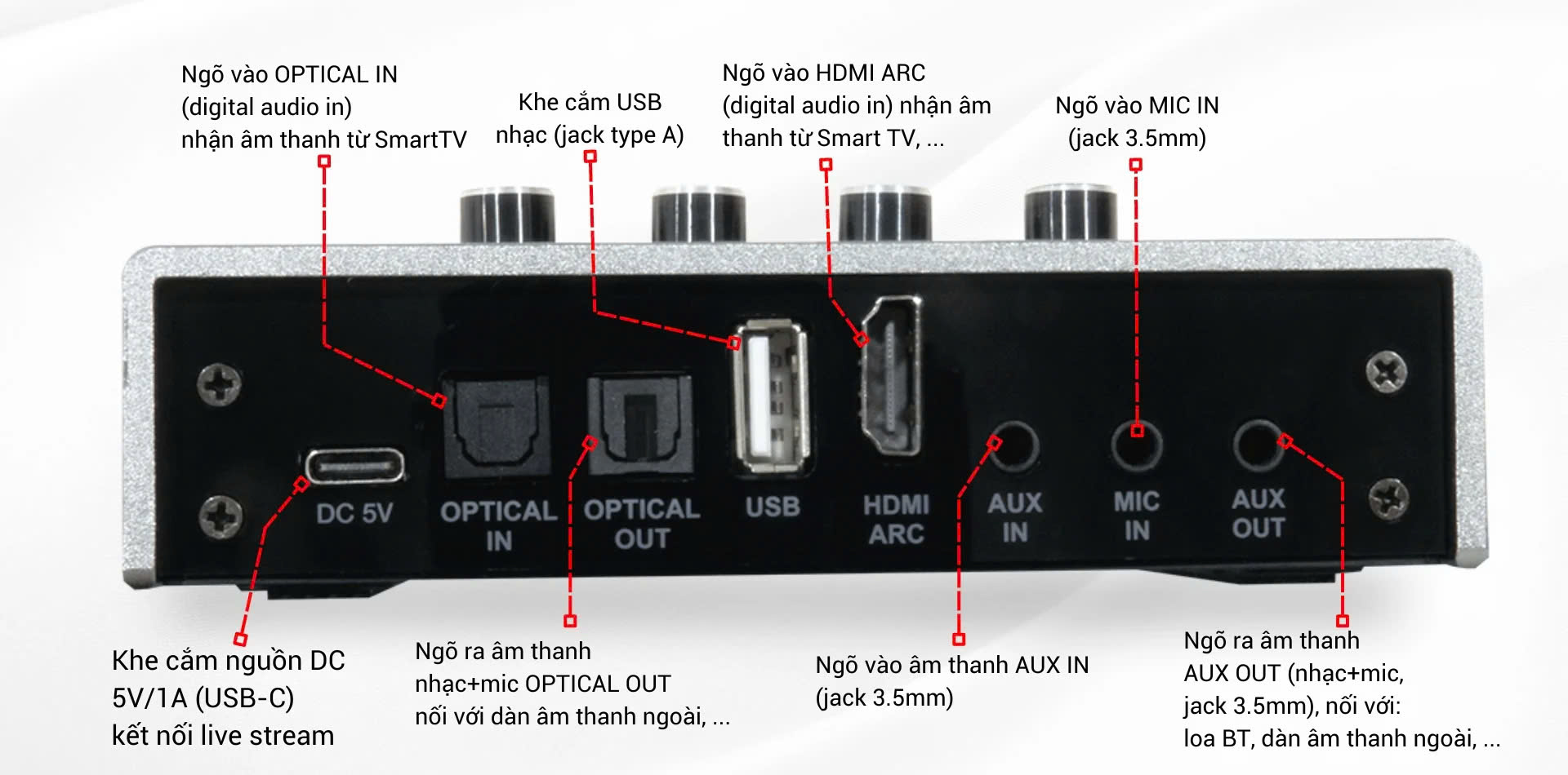 Vang Số ACNOS Mi30U Pro Kết nối đa dạng