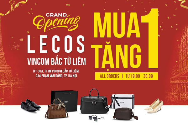 GRAND OPENING | LECOS & ELLY VINCOM BẮC TỪ LIÊM - MUA 1 TẶNG 1