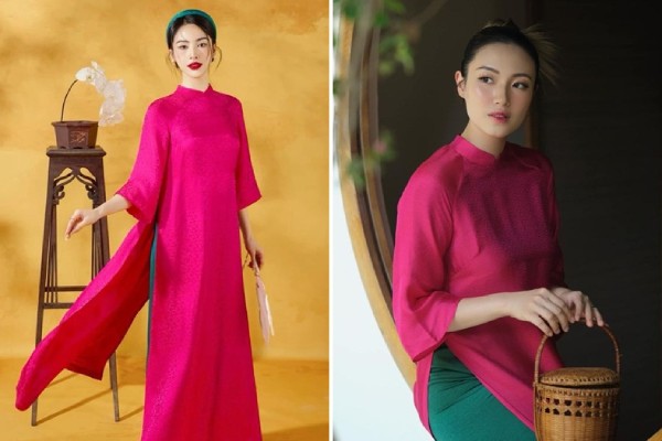 Áo dài màu hồng phối với quần màu gì dịu dàng nữ tính
