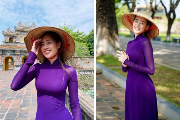 Áo dài tím phối quần màu gì thanh lịch và tinh tế