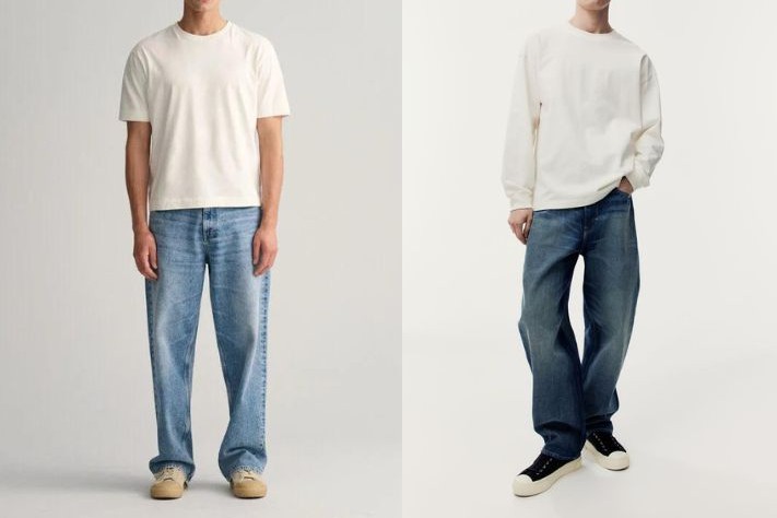 6 công thức phối quần jeans ống rộng cực chất cho nam giới