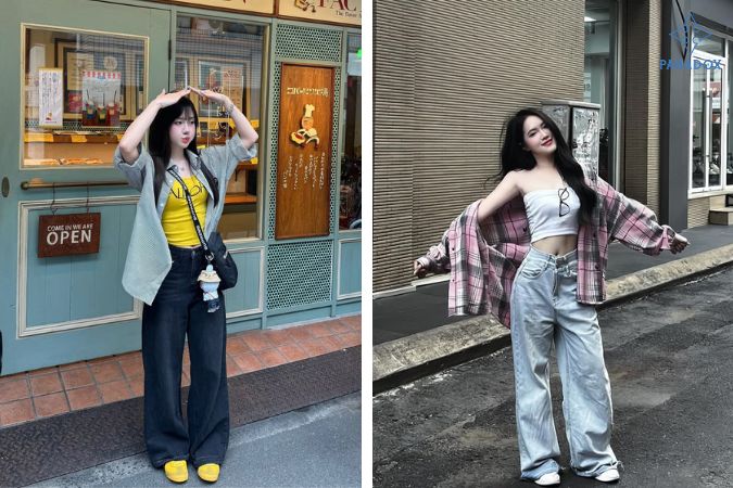 12+ Cách phối quần ống rộng cho người lùn