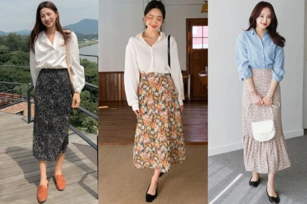 Chân váy hoa nhí mặc với áo gì cho nàng thêm nổi bật
