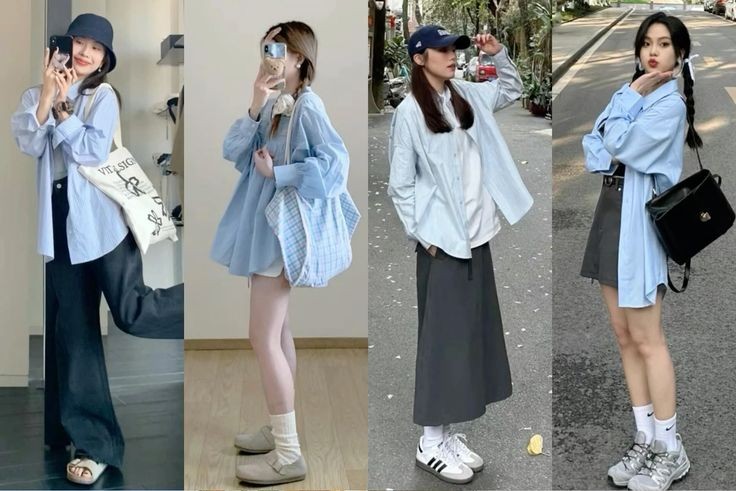 10 cách phối đồ với áo sơ mi oversize nữ đẹp cá tính