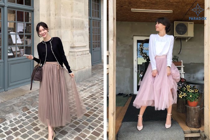 Nghệ Thuật Phối Đồ Với Chân Váy Voan Dài