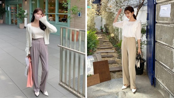 Phối giày búp bê và quần tây chuyên nghiệp nhưng vẫn nữ tính