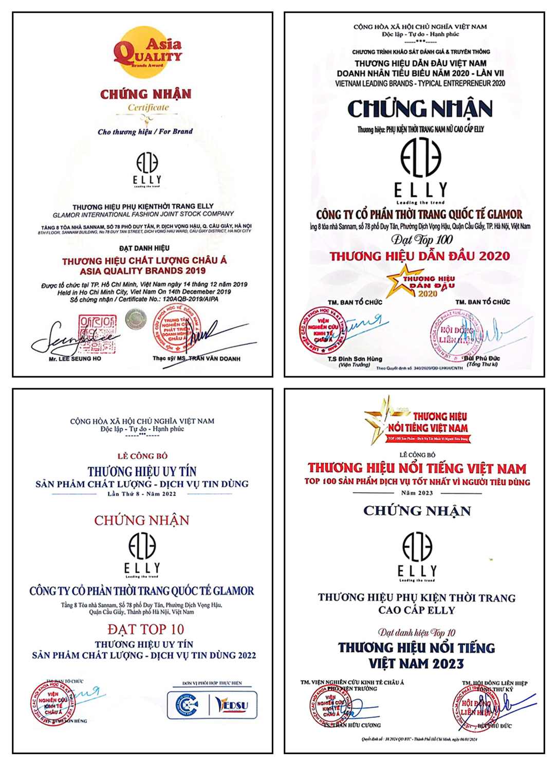 ELLY là thương hiệu phụ kiện thời trang cao cấp với các dòng sản phẩm chủ đạo gồm túi xách, clutch, balo, ví da, giày, kính mắt, dây lưng, đồng hồ…, mang đậm dấu ấn của kinh đô thời trang Pháp. Tiên phong trong việc định hình phong cách, ELLY không chỉ mang đến những thiết kế đẳng cấp mà còn giúp mỗi cá nhân khẳng định dấu ấn riêng biệt. ELLY tôn vinh vẻ đẹp vượt thời gian với tinh thần Thanh lịch – Tinh tế – Kiêu hãnh, đậm chất Pháp. ELLY tin rằng thời trang không chỉ là diện mạo mà còn là phong cách sống. Các sản phẩm của chúng tôi phù hợp với nhiều hoàn cảnh – từ công sở, dạo phố đến những bữa tiệc sang trọng, hay trở thành món quà cao cấp dành cho những dịp đặc biệt. Với sứ mệnh “Dẫn đầu xu hướng”, ELLY không ngừng đổi mới, khẳng định vị thế trên bản đồ thời trang toàn cầu. Thương hiệu đang là lựa chọn hàng đầu của những tín đồ thời trang, đồng thời từng bước vươn tầm trở thành một trong những nhãn hiệu phụ kiện thời trang cao cấp hàng đầu thế giới.