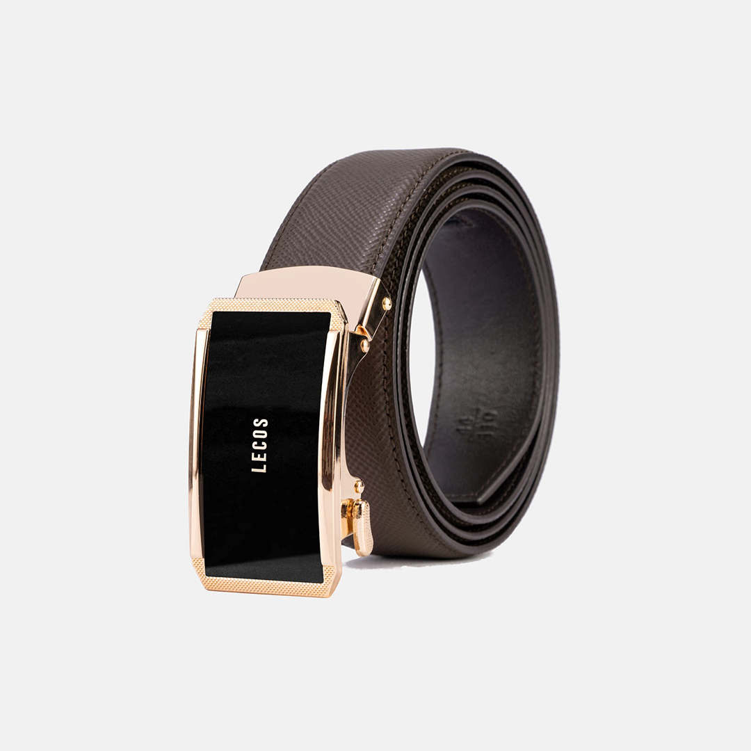 Phiên bản mặt dây lưng màu gold, dây màu nâu sang trọng, lịch lãm