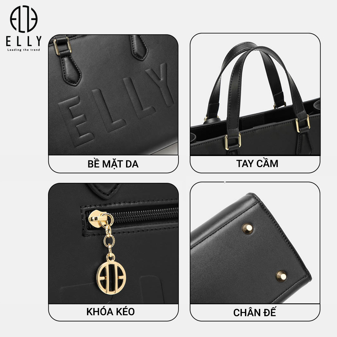Thiết kế đinh nạm bốn góc ở đáy túi tạo sự chắc chắn mà vẫn đẹp mắt. Các chi tiết móc nối bằng kim loại đều được mạ màu vàng sáng bóng tạo nên vẻ ngoài hoàn hảo cho ELLY – ET168