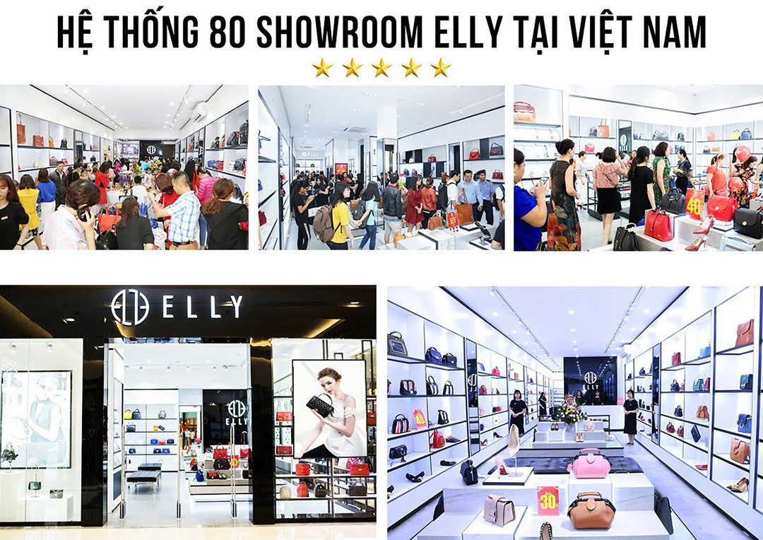 ELLY hiện đang sở hữu hệ thống gần 80 Showroom, với không gian đẳng cấp, sang trọng, hiện đại cùng đội ngũ nhân viên chuyên nghiệp, phong cách phục vụ tận tình chu đáo nhằm mang đến trải nghiệm tốt nhất cho khách hàng. Ngoài ra các kênh bán hàng online cũng được đầu tư bài bản, giao hàng nhanh miễn phí tới tận tay hàng triệu tín đồ thời trang.