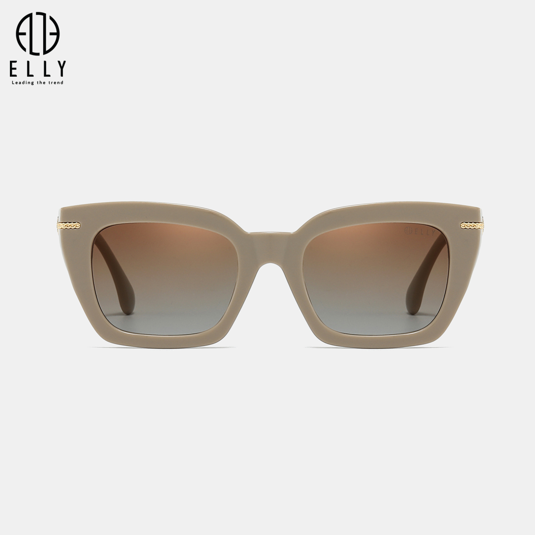 Kính dáng vuông bản to, các góc được bo tròn nhẹ, giúp cân đối khuôn mặt và tạo cảm giác mềm mại dù thiết kế mang hơi hướng mạnh mẽ.