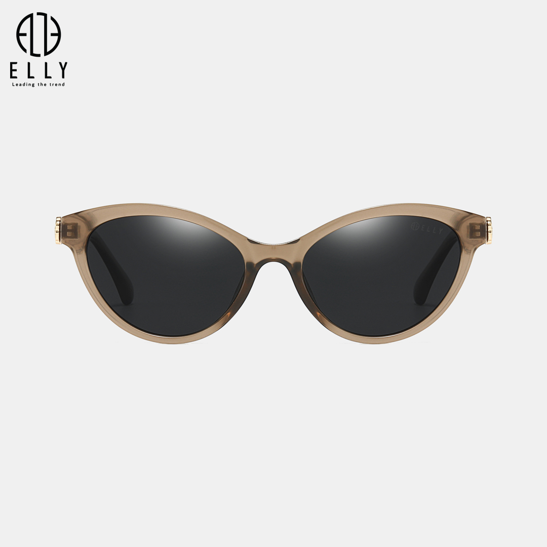 Kính dáng mắt mèo bo tròn, phần đuôi kính hơi hất lên tạo hiệu ứng sắc nét, giúp khuôn mặt trông thon gọn và nổi bật hơn.